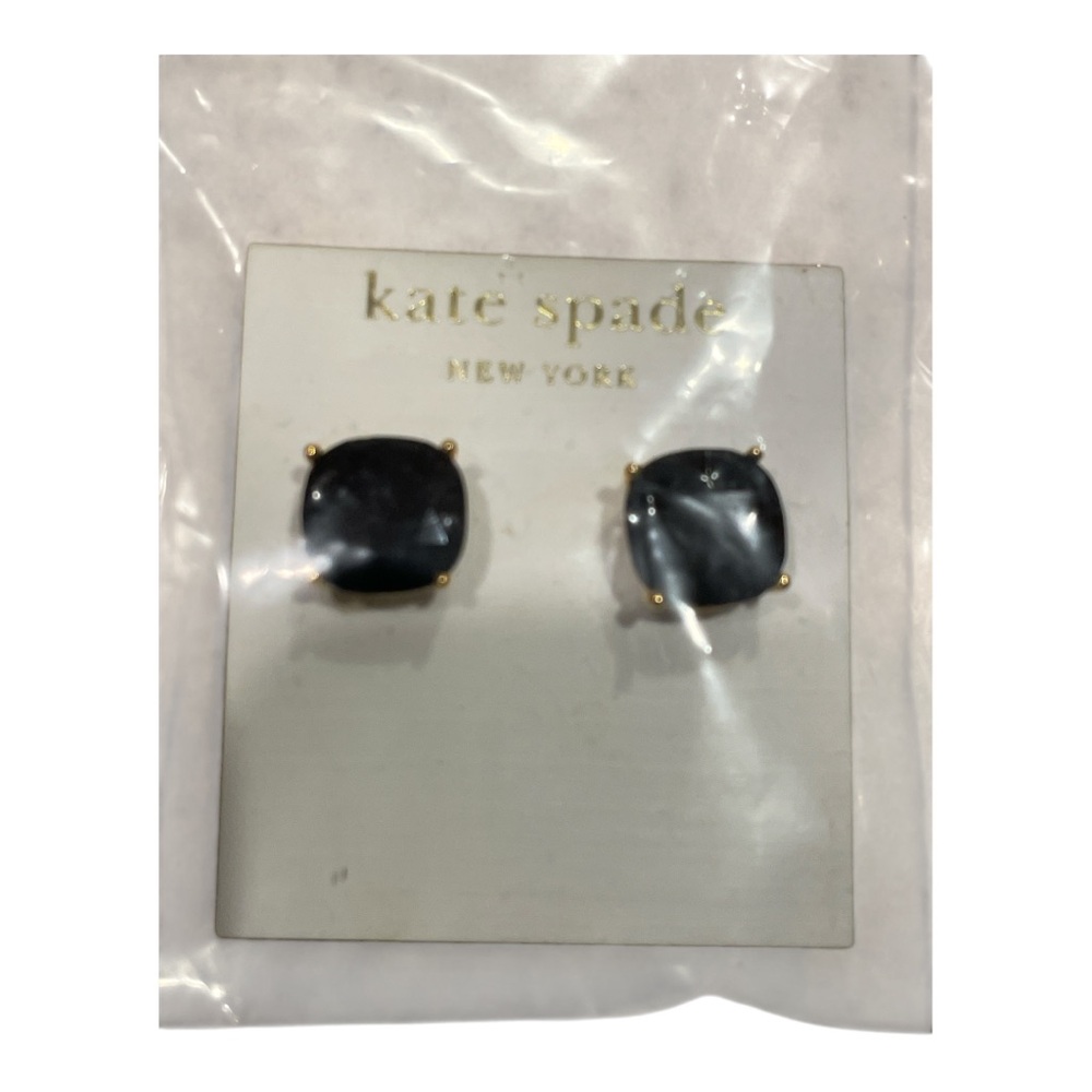 Kate Spade Large Black Square Stud Earrings